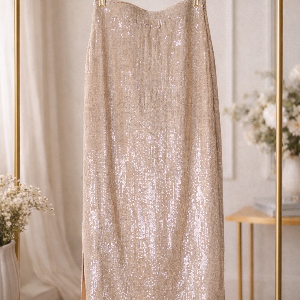 Rachel Zoe Sparkling Maxi Skirt - Gold